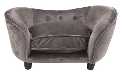enchanted hondenmand sofa ultra pluche snuggle donkergrijs-1