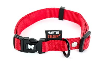 martin halsband verstelbaar nylon rood-1