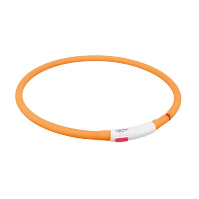 trixie halsband usb siliconen lichtgevend oplaadbaar oranje-1