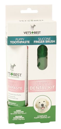 vets best puppy tandpasta met vingerborstel kit-1