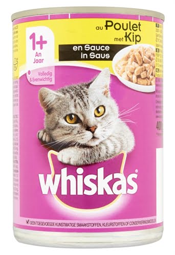 whiskas blik adult brokjes in saus kip-1
