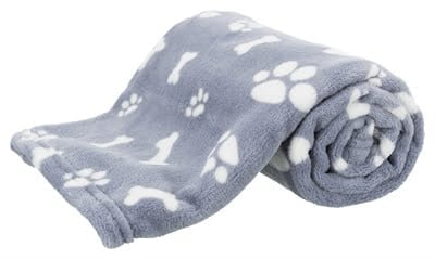 trixie hondendeken kenny fleece bot / pootjes blauw-1