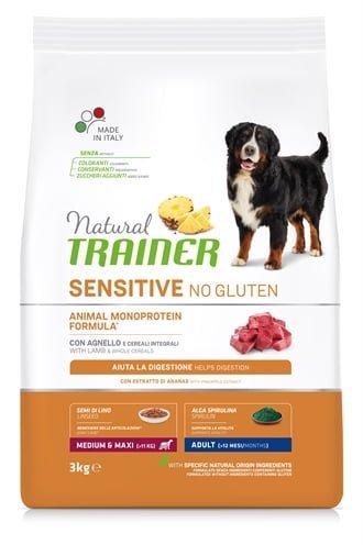 natural trainer dog adult medium / maxi sensitive lamb glutenvrij-1