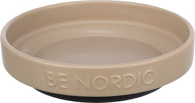 trixie be nordic voerbak kat keramiek / rubber taupe-1