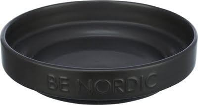 trixie be nordic voerbak kat keramiek / rubber zwart-1