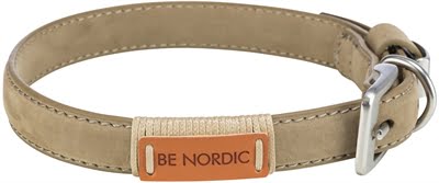 trixie halsband hond be nordic leer zand beige-1