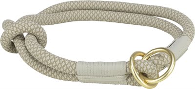 trixie halsband hond soft half-slip grijs / lichtgrijs-1