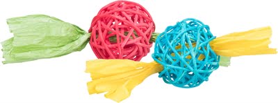 trixie set rotan ballen met papieren lint assorti-1