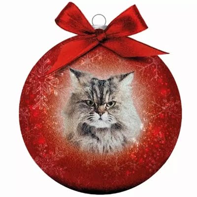 plenty gifts kerstbal frosted norse kat ga weg rood-1