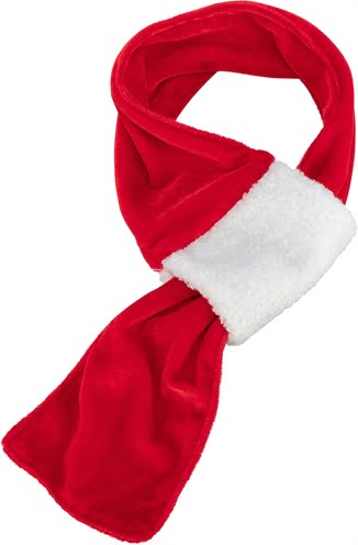 trixie xmas sjaal fluweellook rood / wit-1